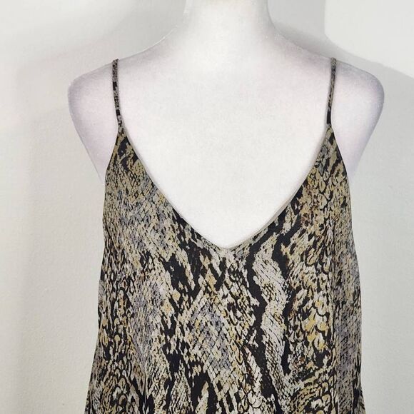 By Together Snakeskin Print Mini Slip Dress Size Small Black and Tan Print Dress - Picture 2 of 8
